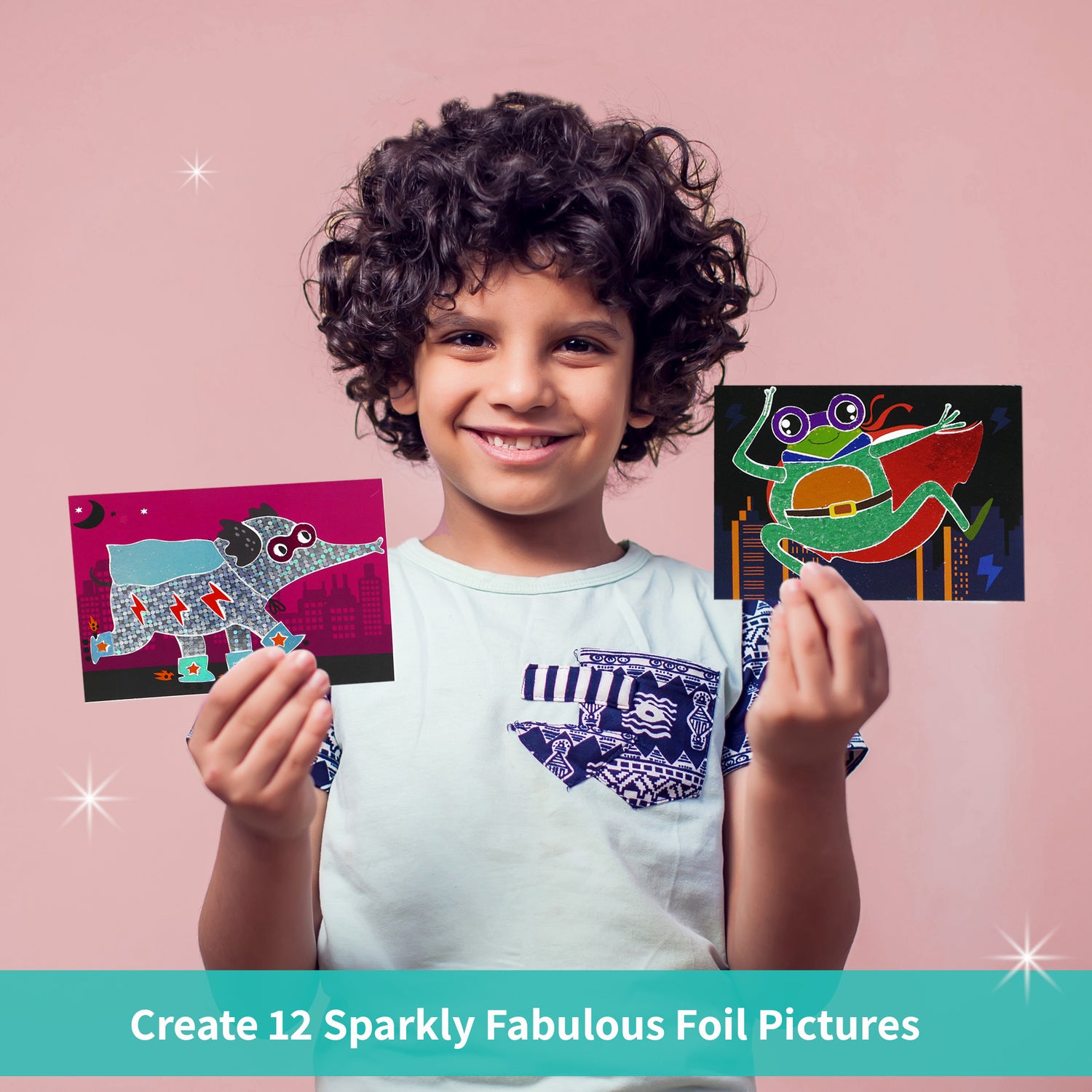Chalk and Chuckles Fabulous Foil Art-Superhero Animals. How to create?