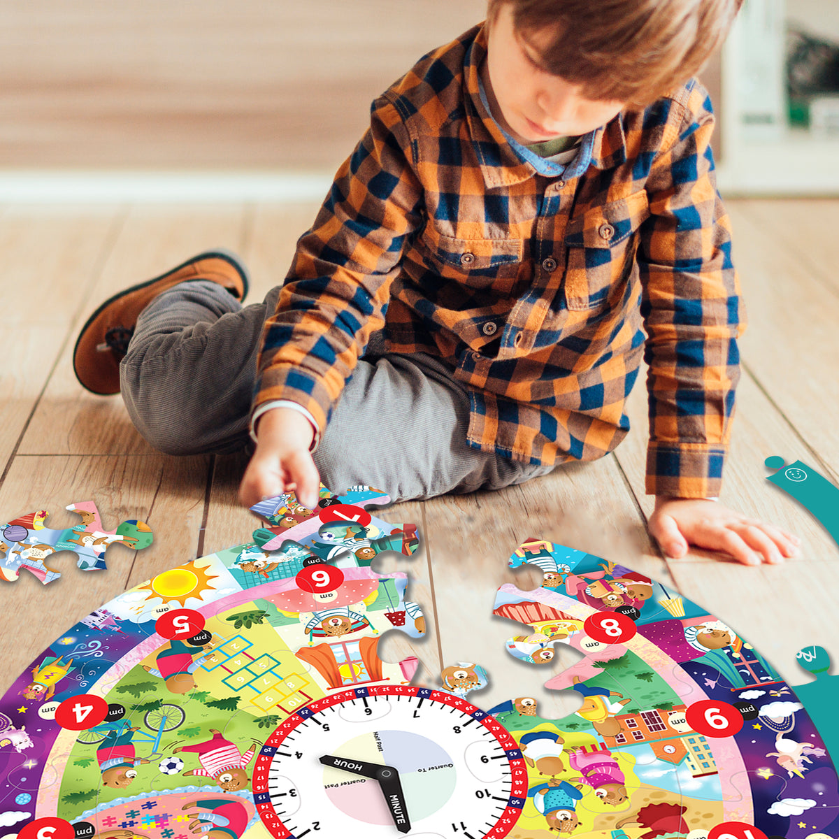 Busy Bear's Day Tell the Time Clock Puzzle-Chalk & Chuckles