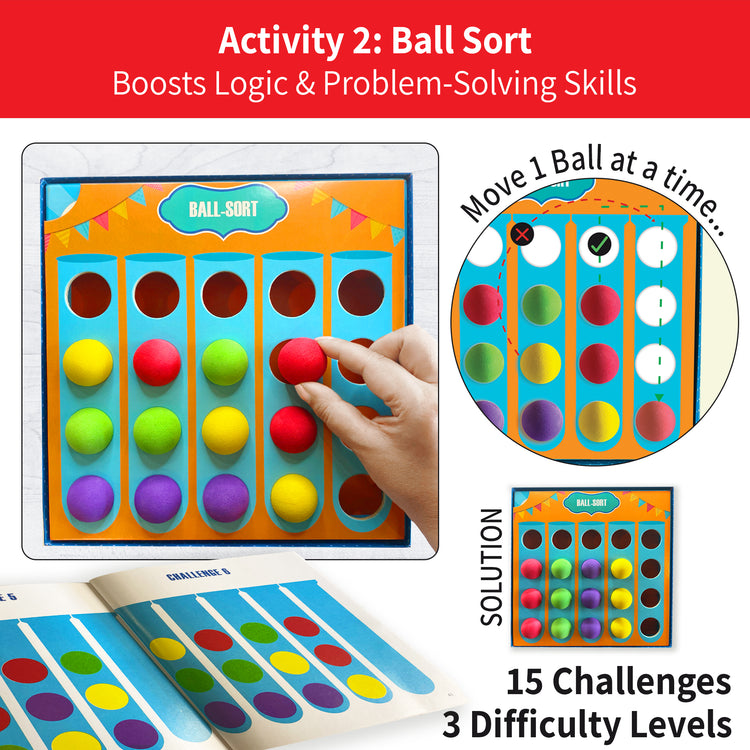 Chalk and Chuckles Ballaroo, Logical Puzzles, Ball Sort, 15 Challenges for independent play 