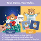 Screen-free bedtime game for kids ages 3–6—Chalk and Chuckles Bedtime Bear offers customizable play modes with calming or high-energy cards. Parents can choose Wind-Down or Playful Mode to fit the evening, making bedtime fun and flexible.