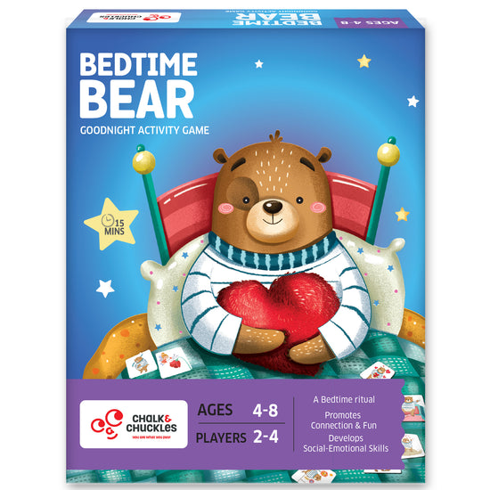 Chalk and Chuckles Bedtime Bear Game for Kids ages 4-8 Years. Perfect for parent and child bonding
