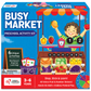 Busy Market pretend play shopping activity kit for kids ages 3-6 with math learning and Montessori-inspired educational play