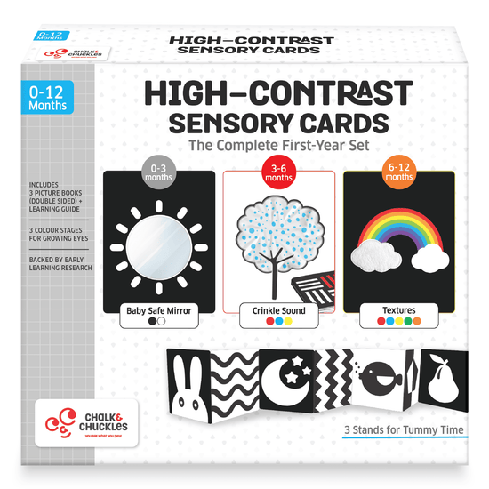 High Contrast Sensory Flash Cards for Babies 0–12 Months