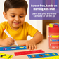 Preschool boy using Smart Sticks Junior logic activity sticks for tracing and matching in a screen-free educational game
