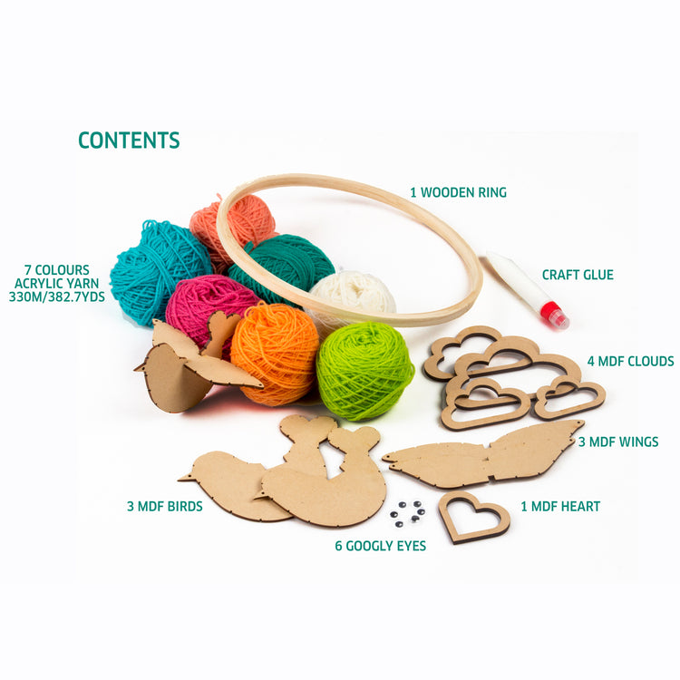 Chalk and Chuckles-Yarn Birds Craft Kit-Educational Games and Toys